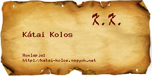 Kátai Kolos névjegykártya